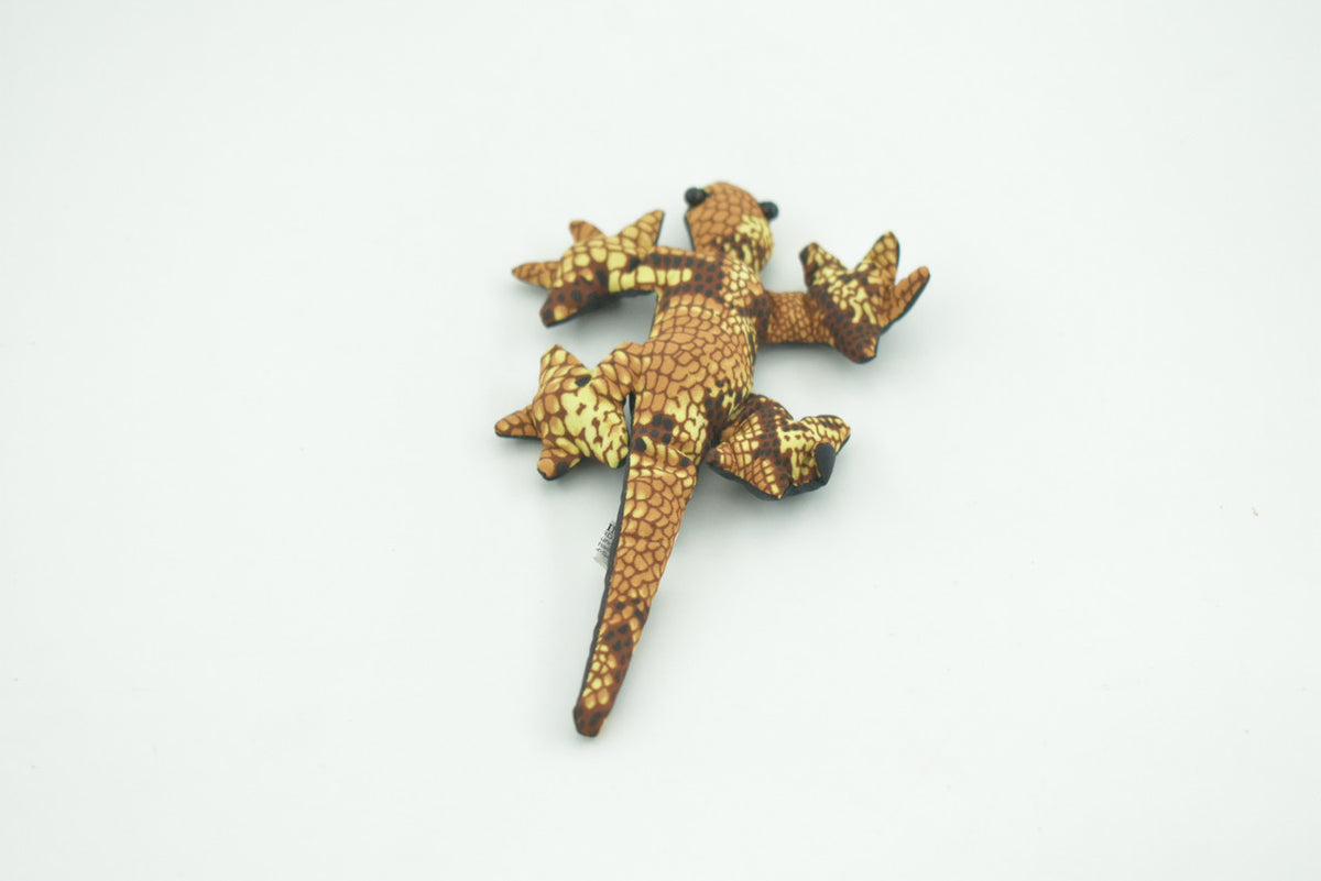 Gecko, Lizard, Reptiles, Yellow and Brown, Hand Made In Thailand, Sand Creatures, Paper Weight, Bean Bag, Cornhole, Game, Toy, Kids, Educational, Gift,  5  Inches.  TH32   BB304
