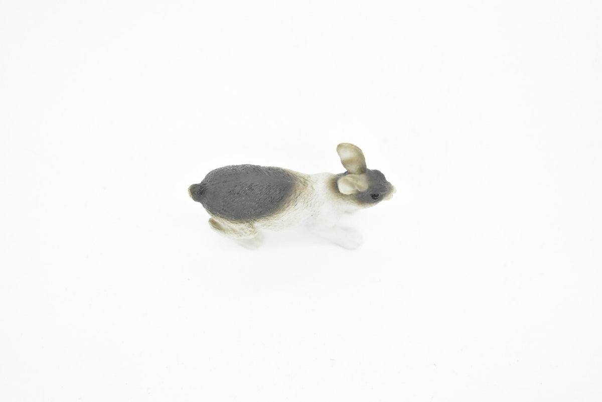 Rabbit, Bunny Rabbits, Domestic, Realistic Rubber Reproduction, Hand Painted Figurines,       2"       CH136 B243