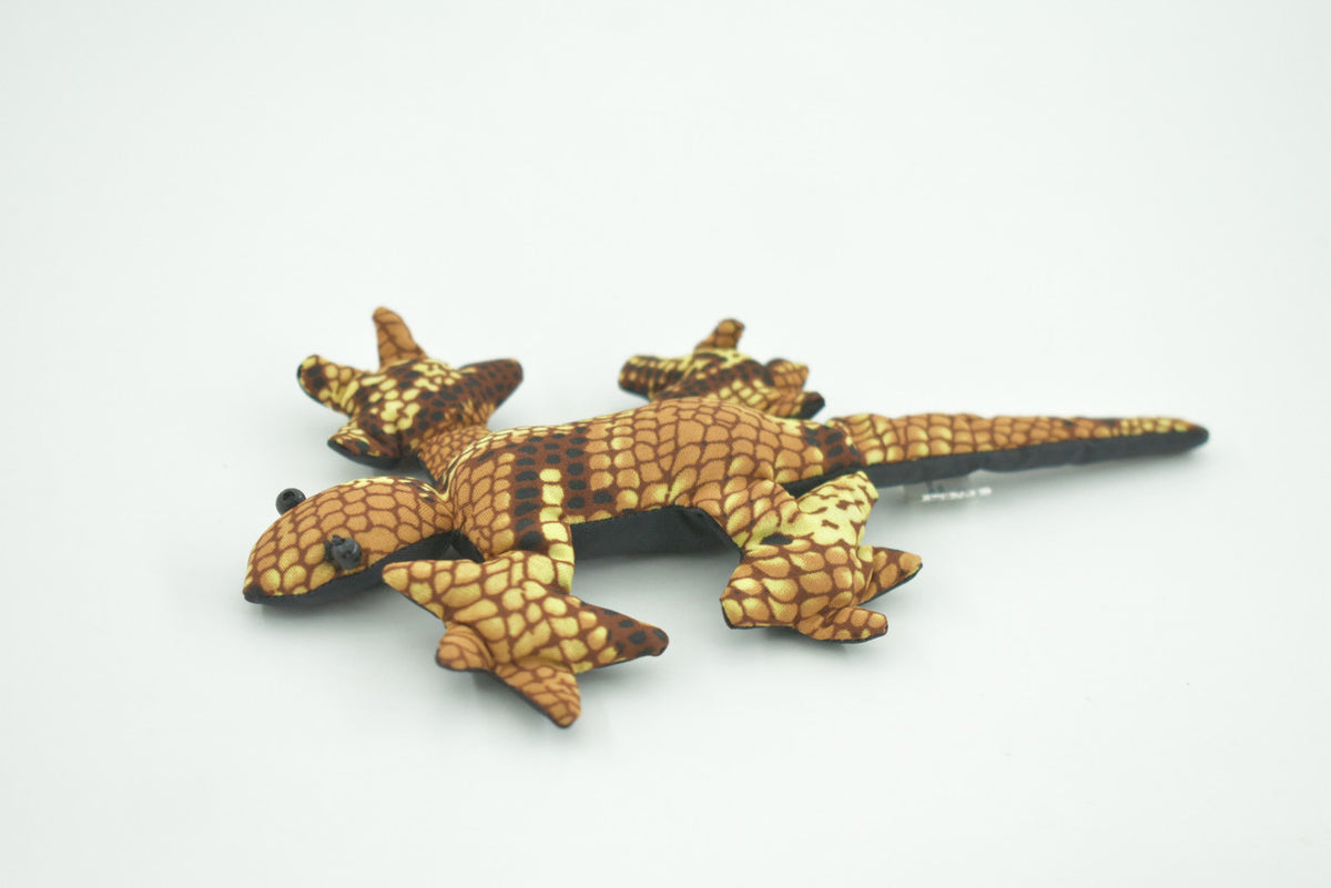 Gecko, Lizard, Reptiles, Yellow and Brown, Hand Made In Thailand, Sand Creatures, Paper Weight, Bean Bag, Cornhole, Game, Toy, Kids, Educational, Gift,  5  Inches.  TH32   BB304