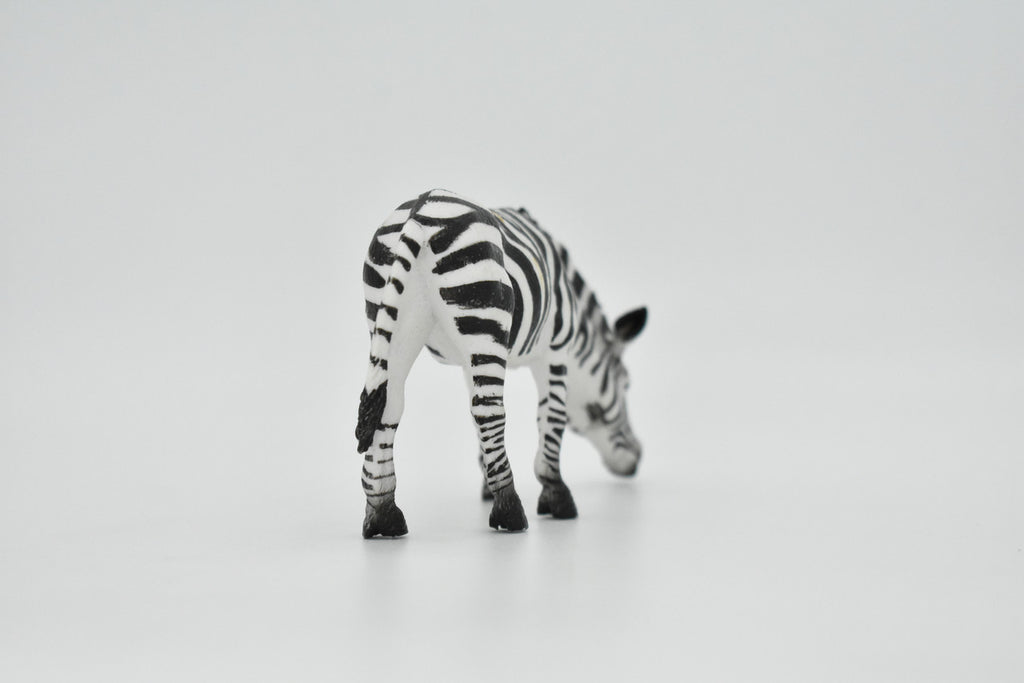 Zebra, Painted Horse, Getting a Drink, Museum Quality, Hand Painted, Educational, Rubber Animal, Realistic Toy Figure, Diorama Model, Kids, Gift,    5 Inches.    CH103 BB88