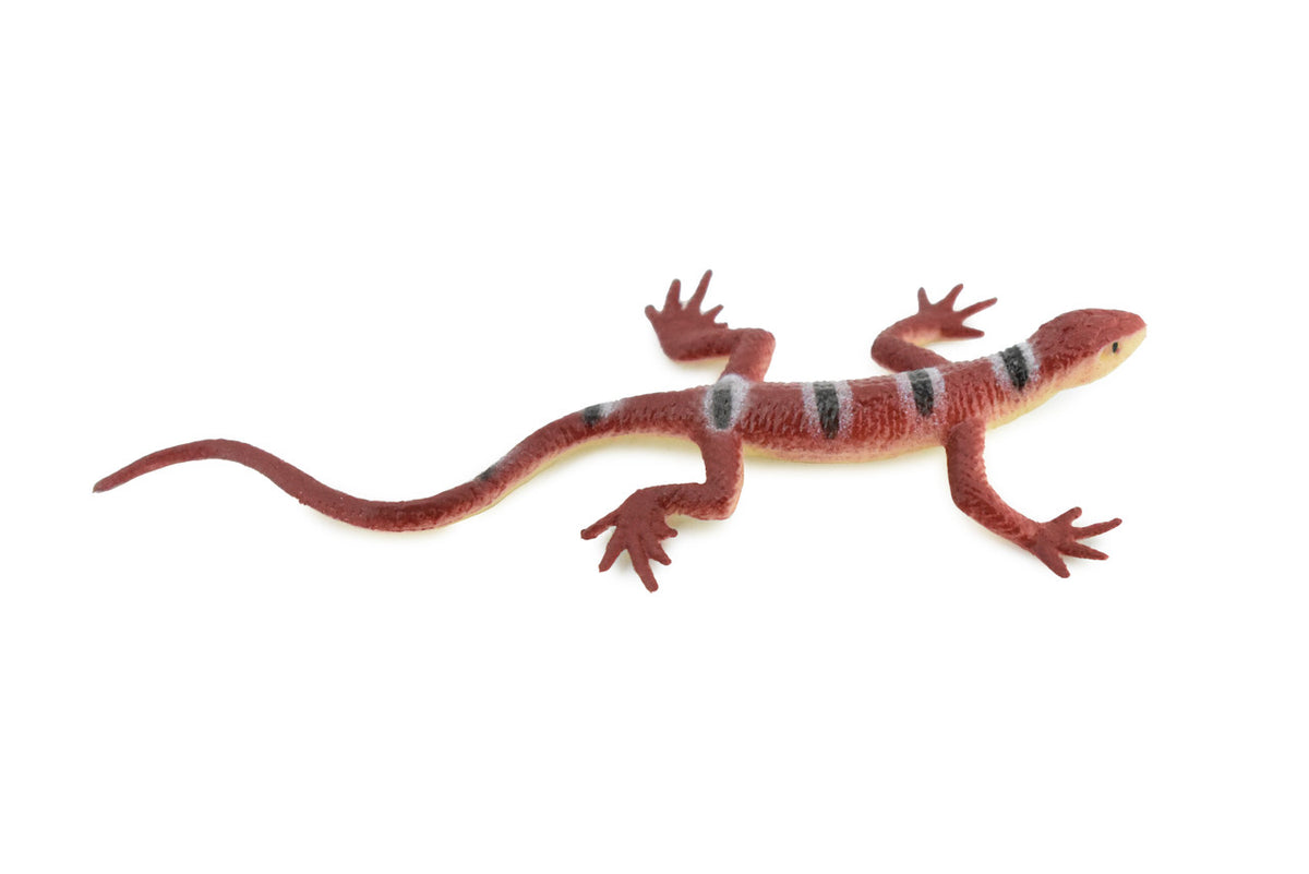 Lizard, Red Striped Lizard, Rubber Reptile Toy, Realistic Figure, Model, Replica, Kids, Educational, Gift,    3" F6063-B380