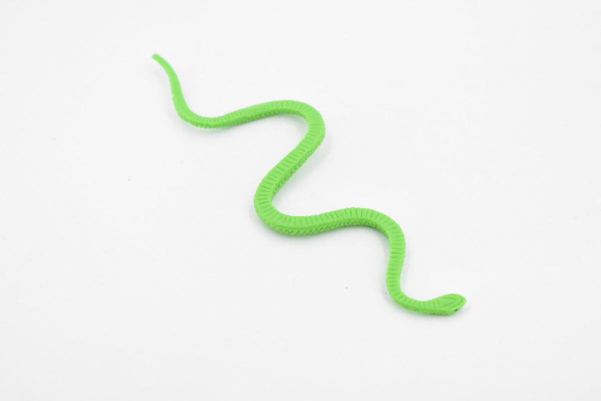 Snake, Green Tree Snake,  Rubber Reptile, Educational, Realistic Hand Painted, Figure, Lifelike Model, Figurine, Replica, Gift,       5"      F5000 B255