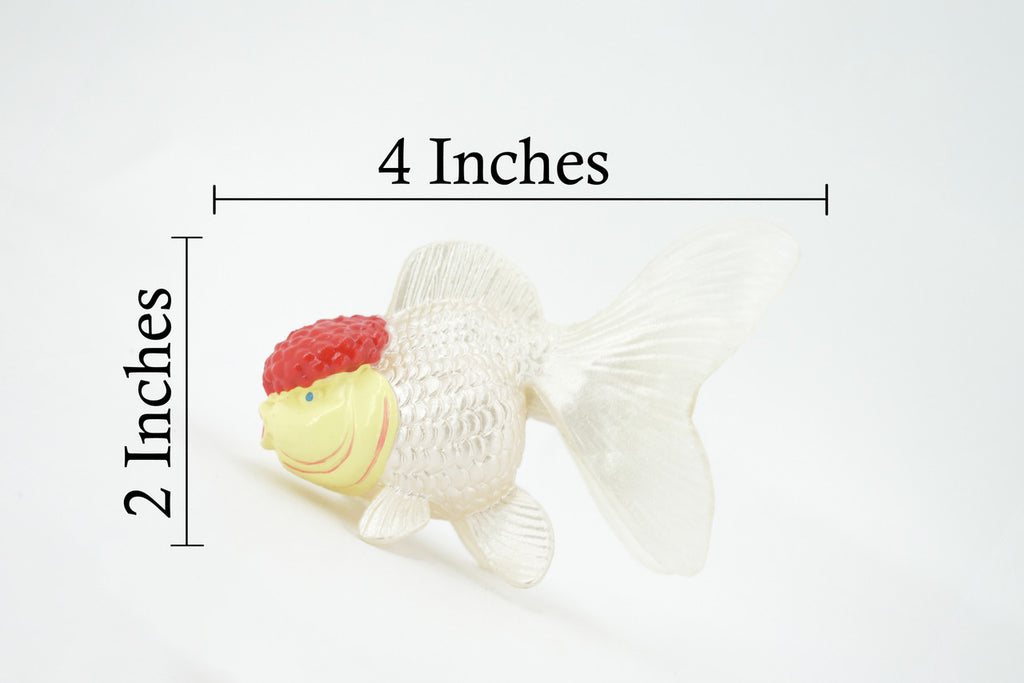 Goldfish, Red Cap Oranda, Museum Quality, Hand Painted, Rubber, Fish, Realistic Figure, Model, Replica, Toy, Kids, Model, Replica, Educational, Gift,    4"   CH521 BB158