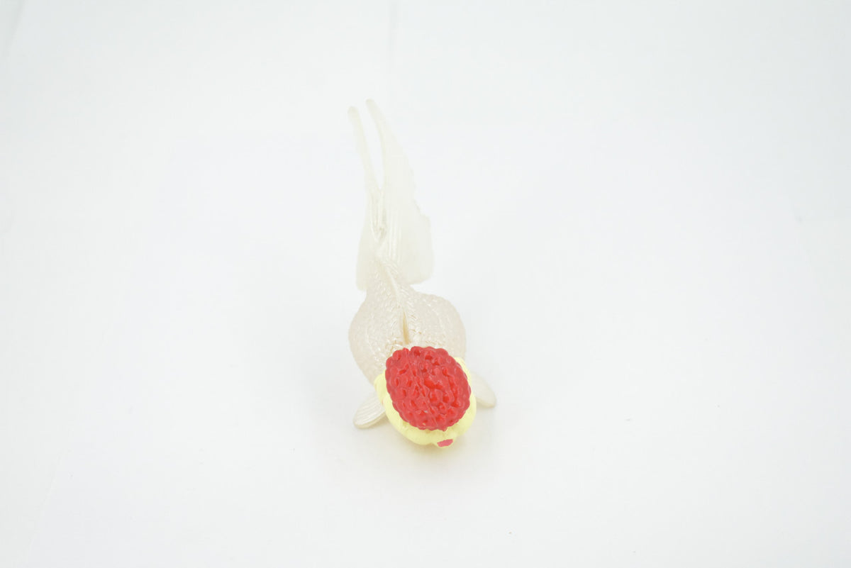 Goldfish, Red Cap Oranda, Museum Quality, Hand Painted, Rubber, Fish, Realistic Figure, Model, Replica, Toy, Kids, Model, Replica, Educational, Gift,    4"   CH521 BB158