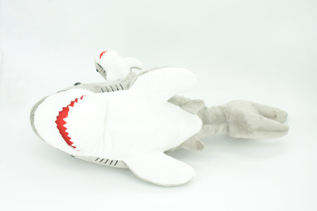 Shark with Baby, Plush Animal, Soft, Stuffed, Toy, Educational, Realistic Shark Design, Figure, Lifelike, Replica, Gift,       18"     PK05 B501