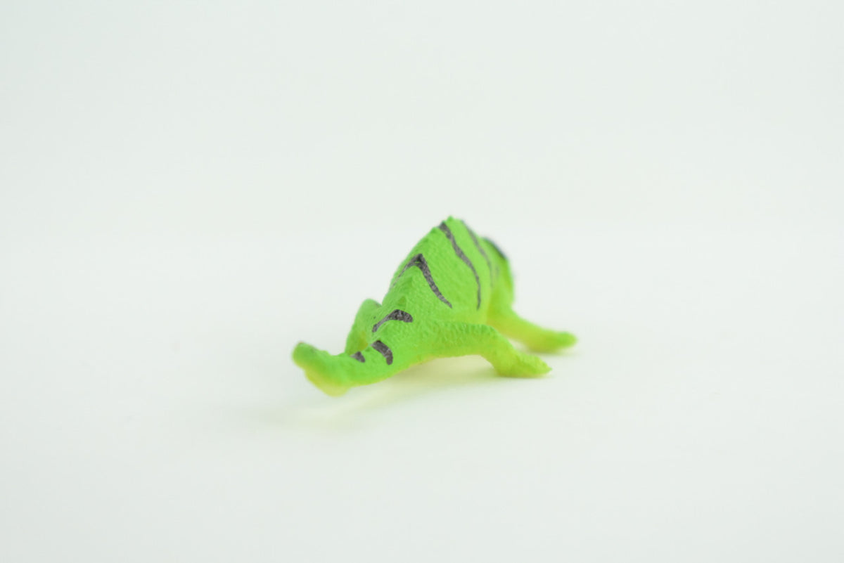 Horned Chameleon Lizard, Rubber Reptile, Hand Painted, Educational, Realistic, Model, Toys, Kids, Gift,   2 Inches.    WR47 B197