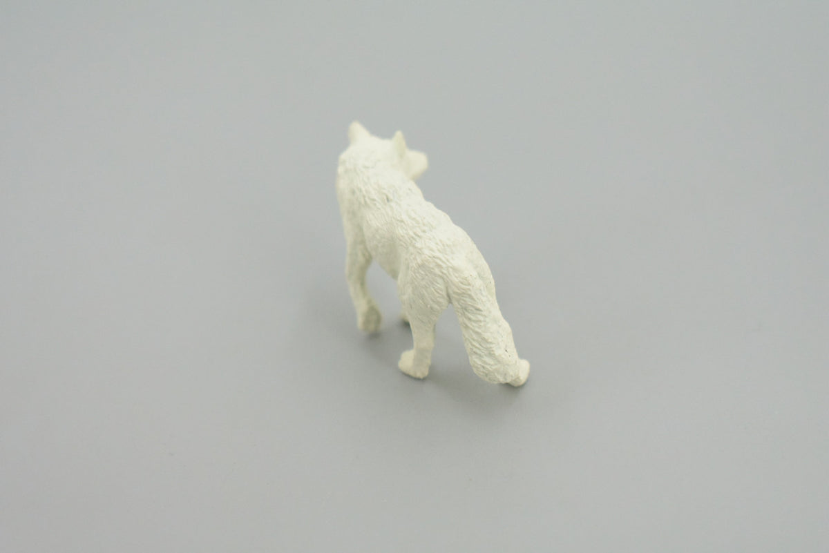 Arctic Wolf, Very Nice Rubber Animal, Educational, Hand Painted, Realistic Figure, Lifelike Wolf, Toy, Kids,  Gift,      2 1/8 Inches.     F3527 B138