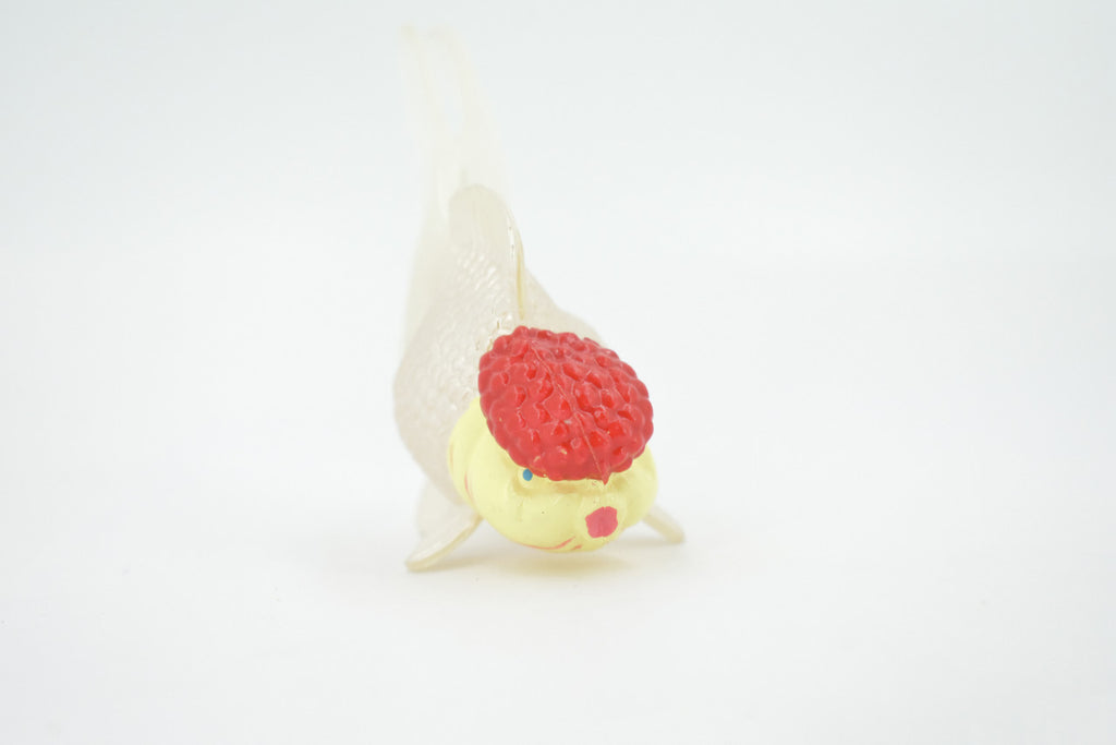 Goldfish, Red Cap Oranda, Museum Quality, Hand Painted, Rubber, Fish, Realistic Figure, Model, Replica, Toy, Kids, Model, Replica, Educational, Gift,    4"   CH521 BB158