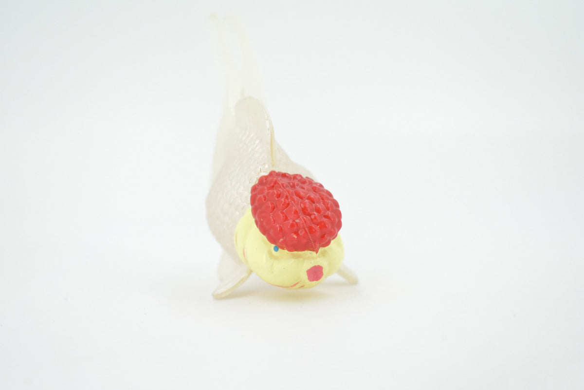 Goldfish, Red Cap Oranda, Museum Quality, Hand Painted, Rubber, Fish, Realistic Figure, Model, Replica, Toy, Kids, Model, Replica, Educational, Gift,    4"   CH521 BB158