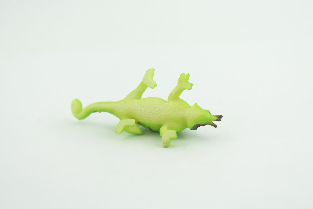 Horned Chameleon Lizard, Rubber Reptile, Hand Painted, Educational, Realistic, Model, Toys, Kids, Gift,   2 Inches.    WR47 B197