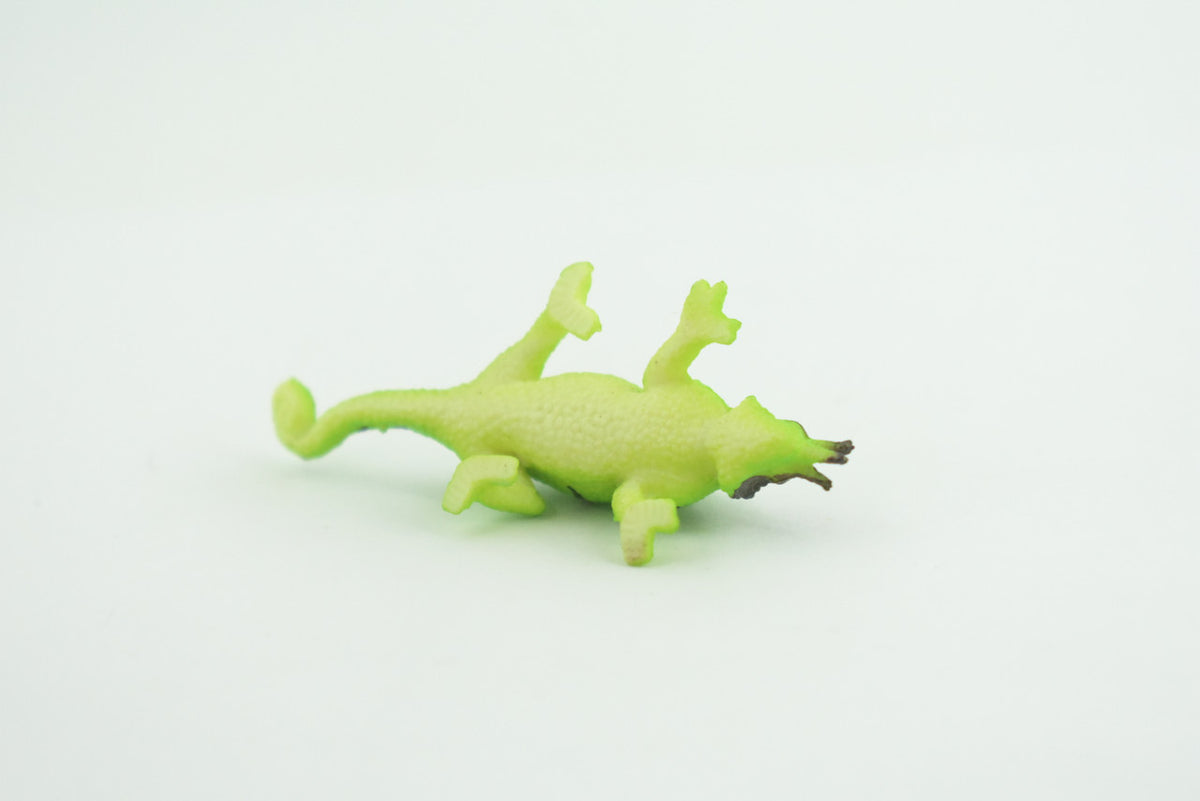 Horned Chameleon Lizard, Rubber Reptile, Hand Painted, Educational, Realistic, Model, Toys, Kids, Gift,   2 Inches.    WR47 B197