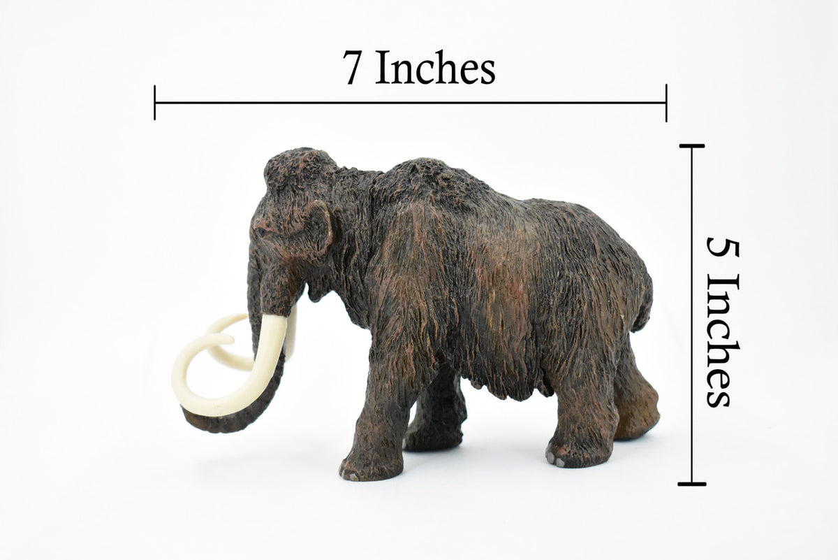 Wooly Mammoth, Prehistoric Mammal, Museum Quality, Rubber Animal, Hand Painted, Realistic Toy Figure, Diorama Model, Kids, Educational, 7 Inches.