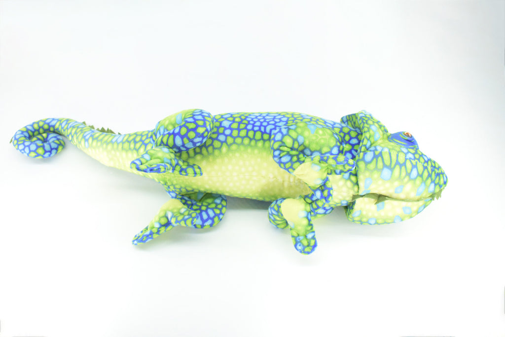 Chameleon, Plush Animal, Soft, Stuffed Toy, Educational, Realistic, Beautiful Lizard Design, Figure, Lifelike, Replica, Gift,      27"   RI51 B659