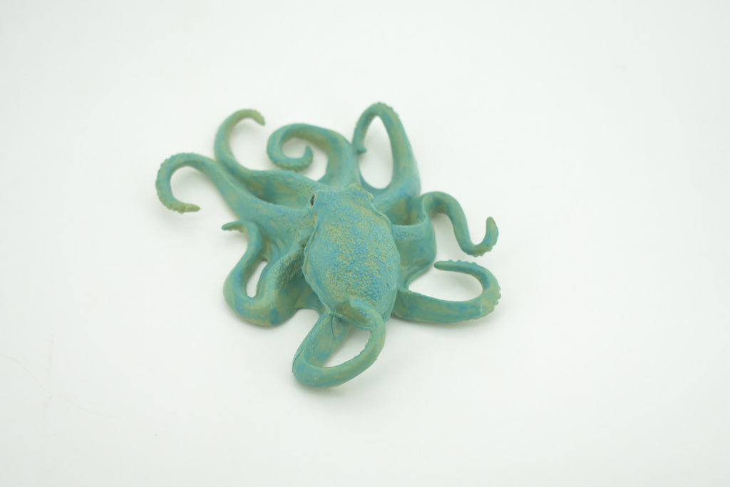 Octopus, Octopodes, Octopoda, Blue Octopi, Museum Quality, Hand Painted, Hard Rubber, Realistic Figure, Toy, Kids, Educational, Gift,      5"       CH284 BB178