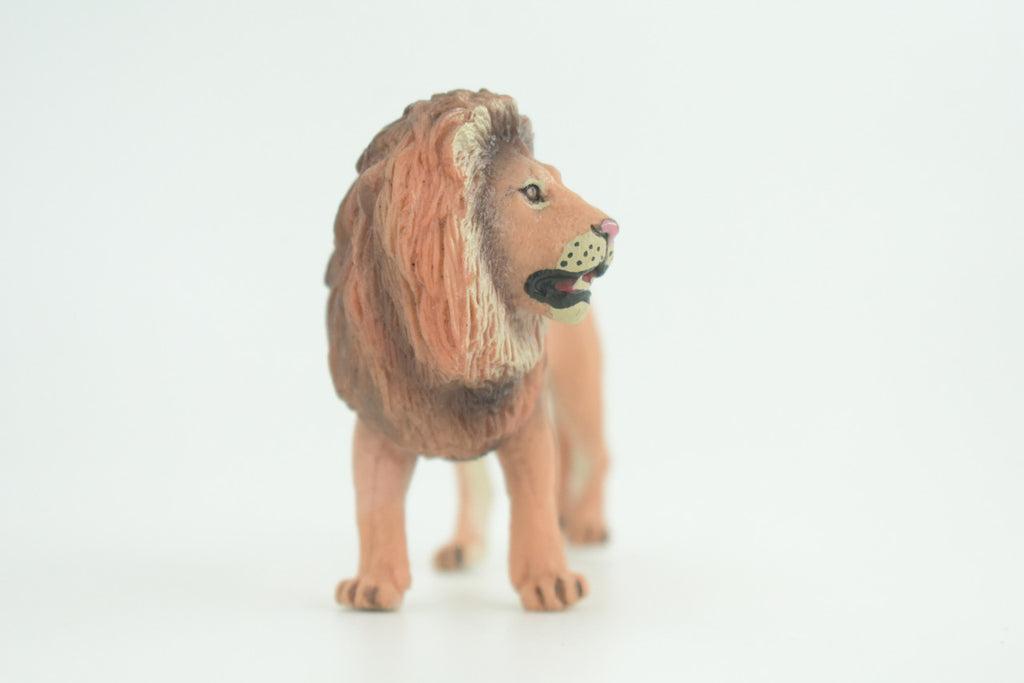 African Male Lion, Cat, King, Museum Quality, Hand Painted, Rubber, Realistic, Realistic Animal, Diorama, Toy, Kids, Gift,   4 Inches.  CH782 BB182