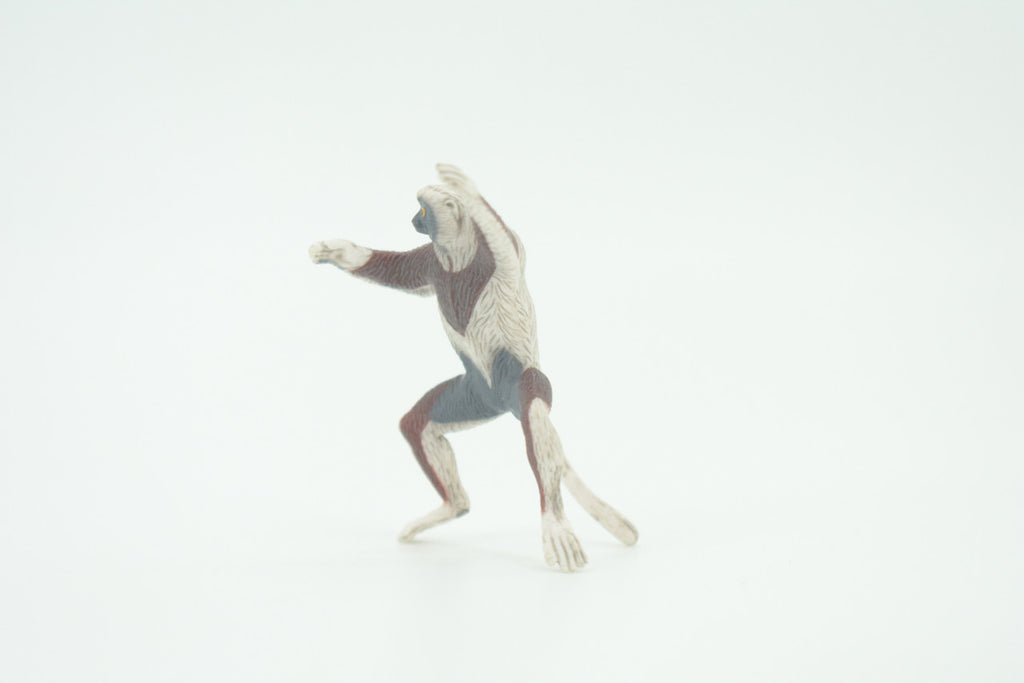Lemur, Indridae, Strepsirrhine Primate, Hand Painted, Educational, Rubber Primate, Realistic Figure, Lifelike, Gift,    2"    SF65 B16
