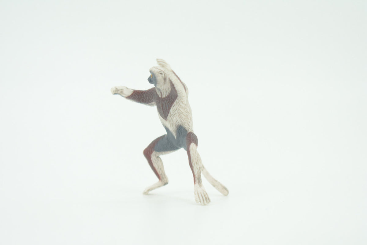 Lemur, Indridae, Strepsirrhine Primate, Hand Painted, Educational, Rubber Primate, Realistic Figure, Lifelike, Gift,    2"    SF65 B16