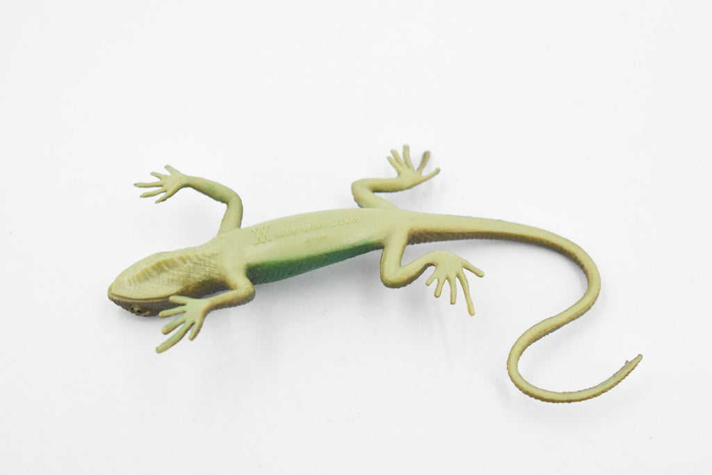 Lizard, Green and Brown Lizard, Rubber Reptile Toy, Realistic Figure, Model, Replica, Kids, Educational, Gift,       4 1/2"      F6104 B381