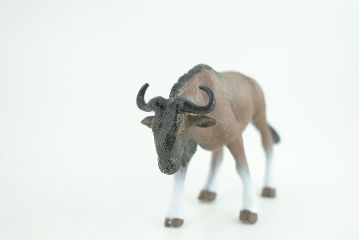 Wildebeest, Museum Quality, Educational, Hand Painted, Rubber Animal, Realistic, Diorama, Very Nice Design, Toys, Kids, Gift,   5 Inches.  CH950 BB209