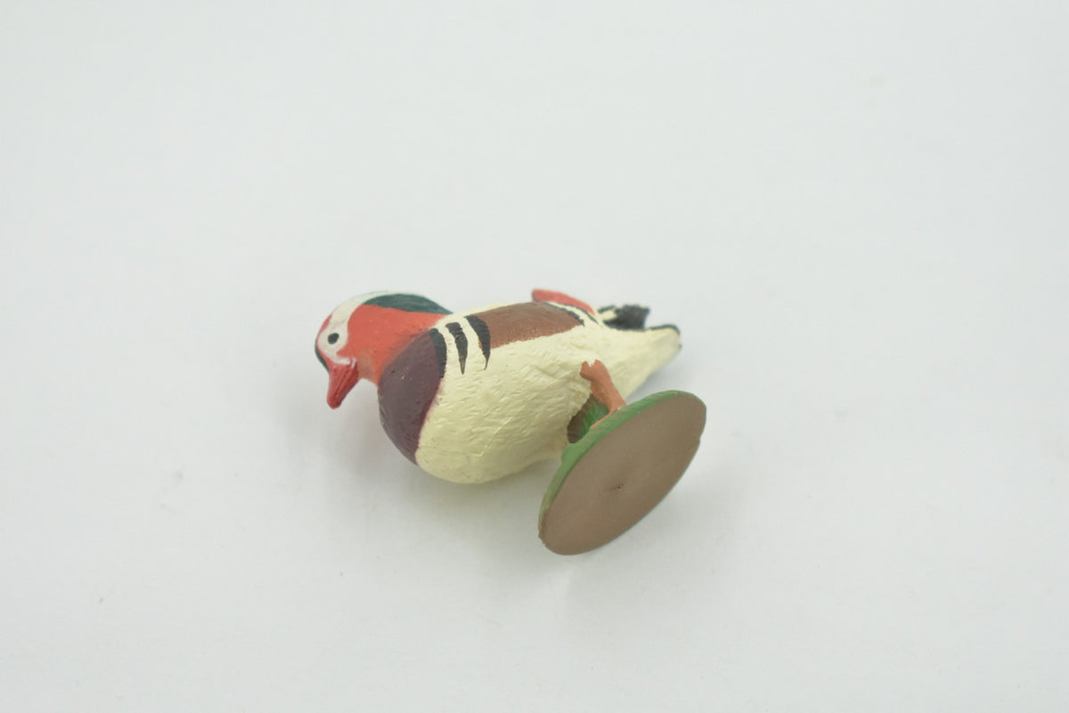 Bird, Mandarin Duck, Museum Quality, Hand Painted, Rubber, Realistic, Figure, Model, Replica, Toy, Kids, Educational, Gift,        2"        CH716 BB174