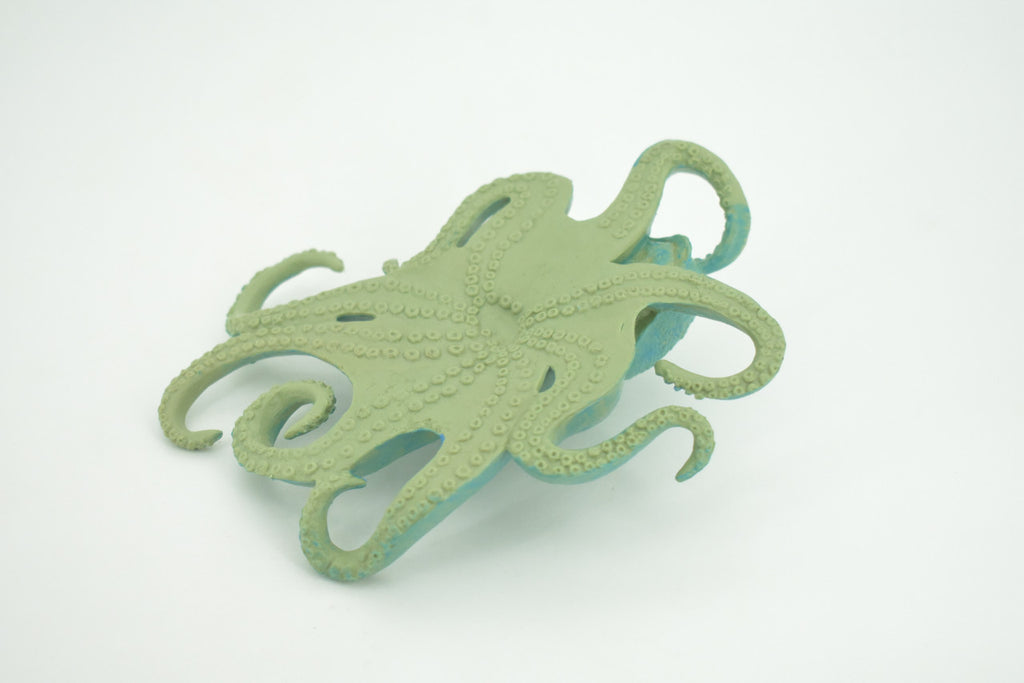 Octopus, Octopodes, Octopoda, Blue Octopi, Museum Quality, Hand Painted, Hard Rubber, Realistic Figure, Toy, Kids, Educational, Gift,      5"       CH284 BB178