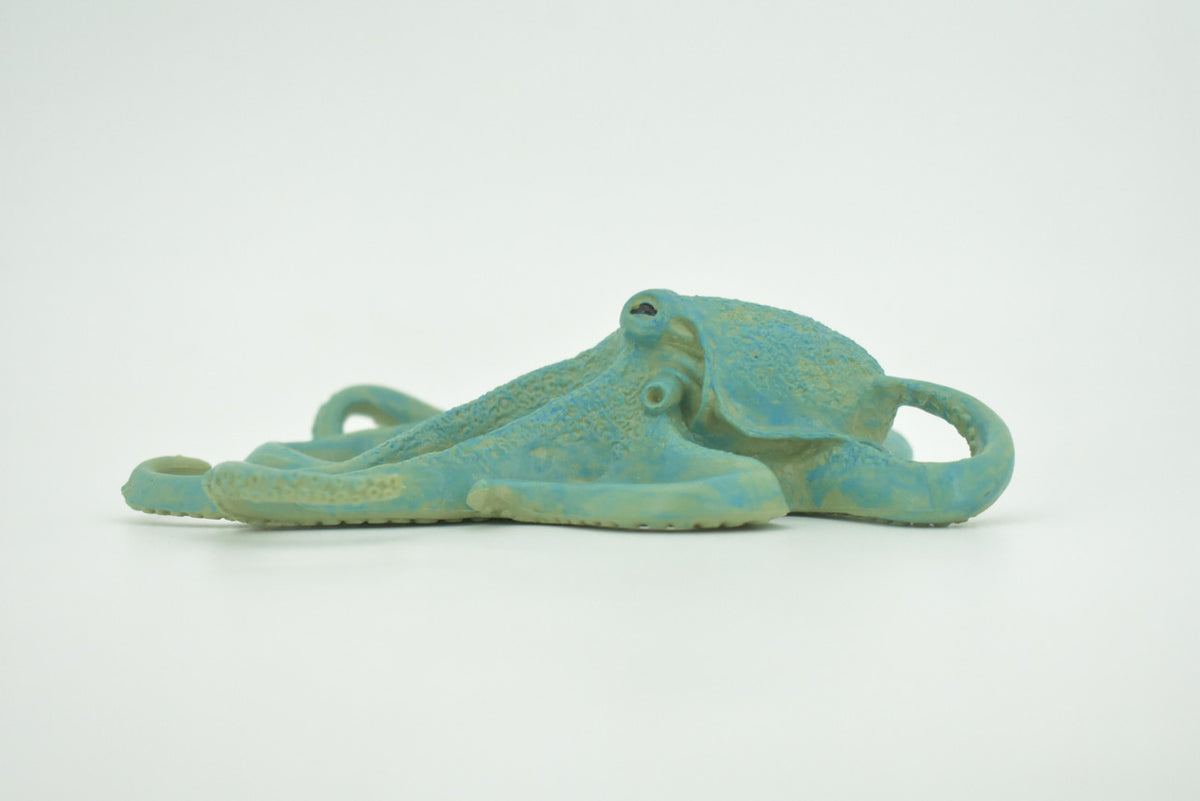 Octopus, Octopodes, Octopoda, Blue Octopi, Museum Quality, Hand Painted, Hard Rubber, Realistic Figure, Toy, Kids, Educational, Gift,      5"       CH284 BB178