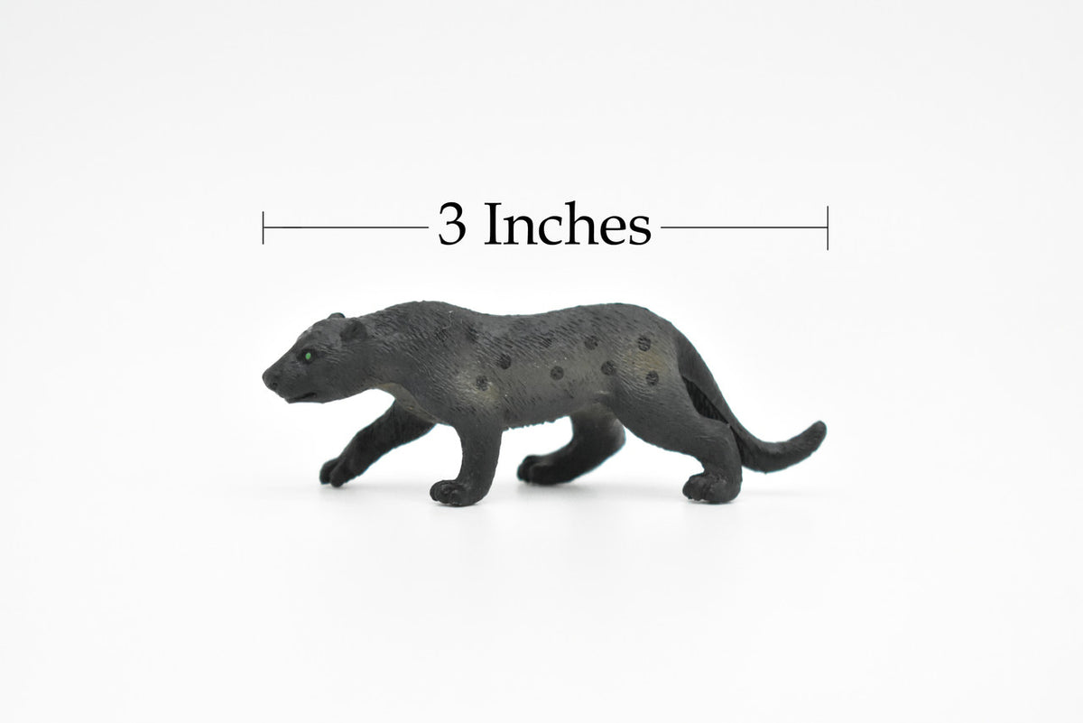 Black Panther, Leopard, Jaguar, Very Nice Plastic Animal, Hand Painted, Educational, Realistic, Lifelike, Diorama Model, Toy, Kids, Gift,  3 Inches.   