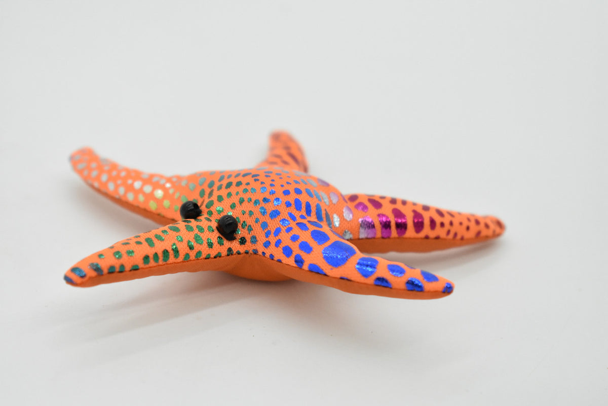 Starfish, Asteroidea, Orange, Hand Made In Thailand, Sand Creatures, Paper Weight, Bean Bag, Cornhole, Game, Toy, Kids, Educational, Gift,  3 1/2 Inches.   TH26 BB68