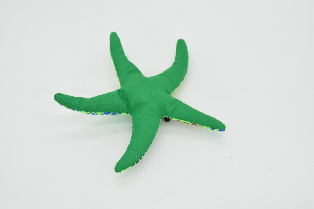 Starfish, Asteroidea, Green, Hand Made In Thailand, Sand Creatures, Paper Weight, Bean Bag, Cornhole, Game, Toy, Kids, Educational, Gift,  3 1/2 Inches.   TH24 BB67