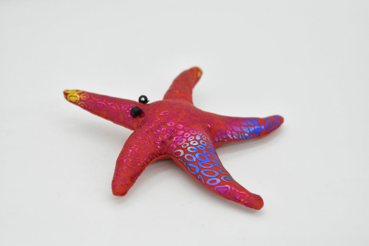 Starfish, Asteroidea, Red, Hand Made In Thailand, Sand Creatures, Paper Weight, Bean Bag, Cornhole, Game, Toy, Kids, Educational, Gift,  3 1/2 Inches.  TH25 BB67