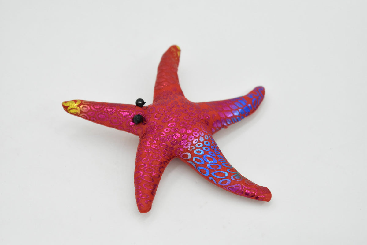 Starfish, Asteroidea, Red, Hand Made In Thailand, Sand Creatures, Paper Weight, Bean Bag, Cornhole, Game, Toy, Kids, Educational, Gift,  3 1/2 Inches.  TH25 BB67