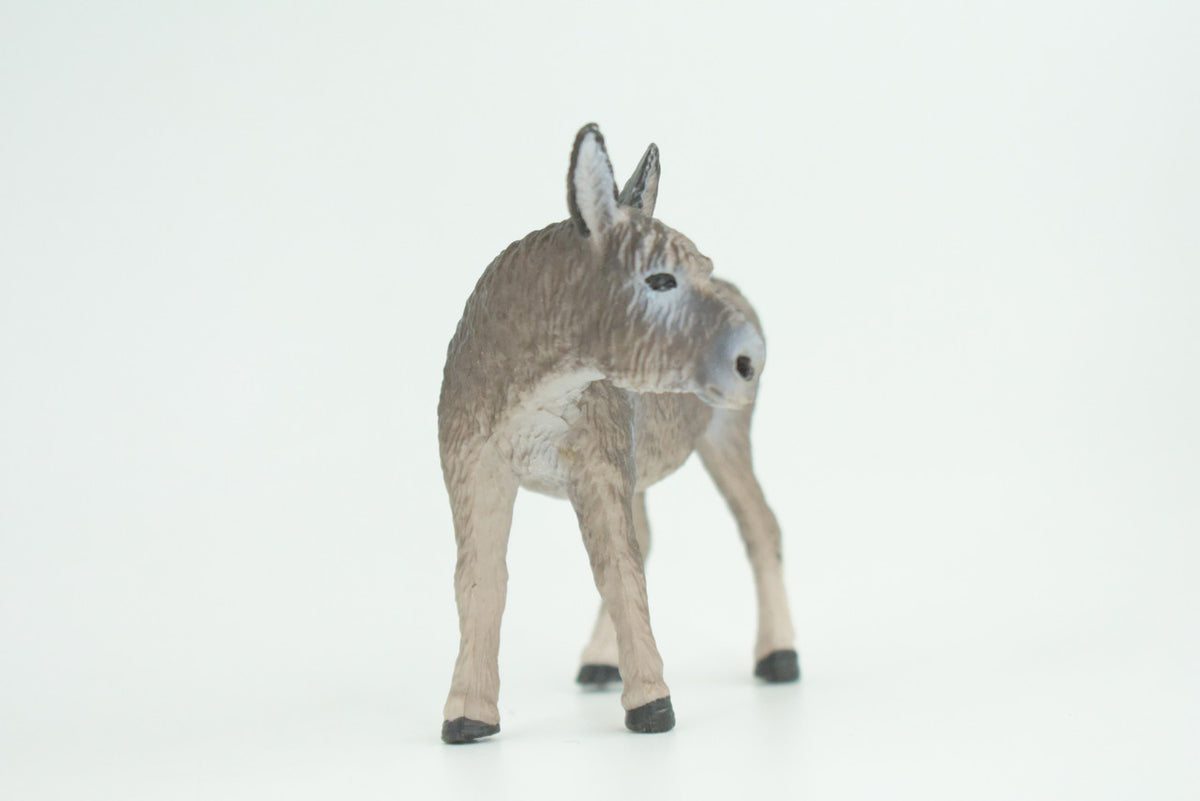 Donkey, Hand Painted, Museum Quality, Educational, Desert, Rubber Animal, Very Realistic Burro, Diorama, Toy, Kids, Gift,  4 Inches.  CH846 BB197