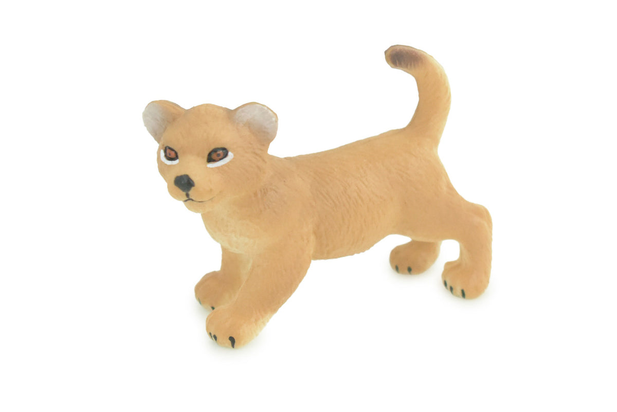  Mountain Lion, Puma Cub, Baby, Museum Quality, Hand Painted, Rubber Animal, Educational, Realistic, Figure, Toy, Kids, Replica, Gift, 2 Inches. CH874 BB199