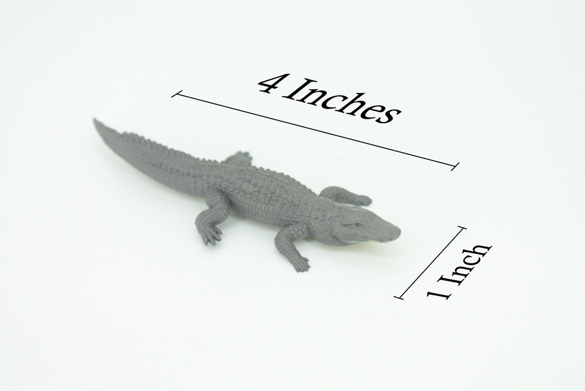 American Alligator, Alligator mississippiensis, Hand Painted, Educational, Rubber Reptile, Realistic Figure, Lifelike, Gift,    4"    SF40 B15