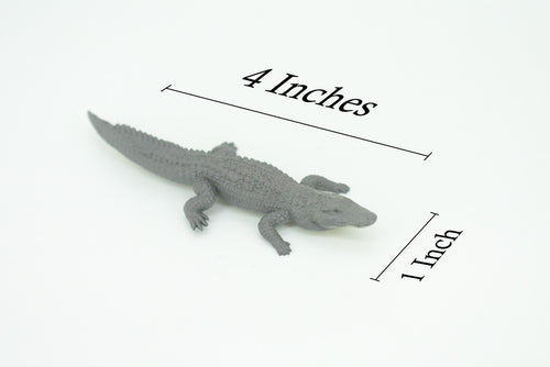 American Alligator, Alligator mississippiensis, Hand Painted, Educational, Rubber Reptile, Realistic Figure, Lifelike, Gift,    4"    SF40 B15