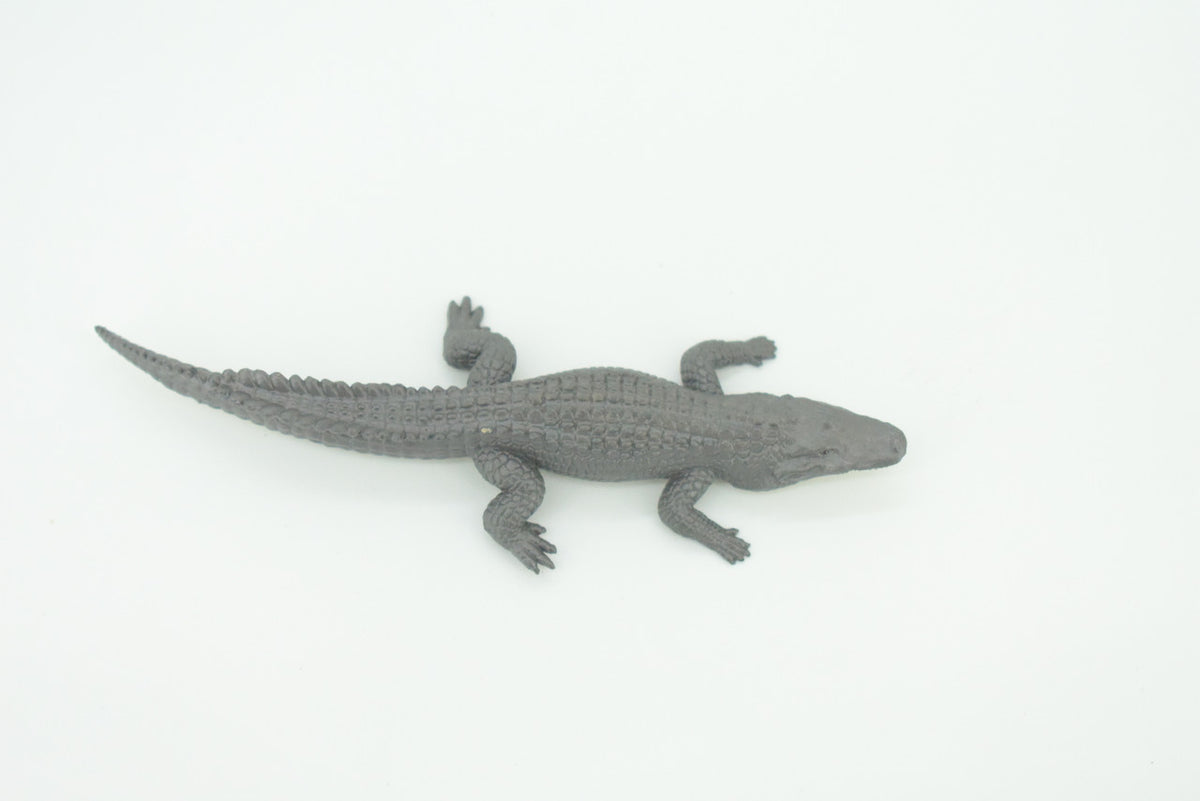 American Alligator, Alligator mississippiensis, Hand Painted, Educational, Rubber Reptile, Realistic Figure, Lifelike, Gift,    4"    SF40 B15