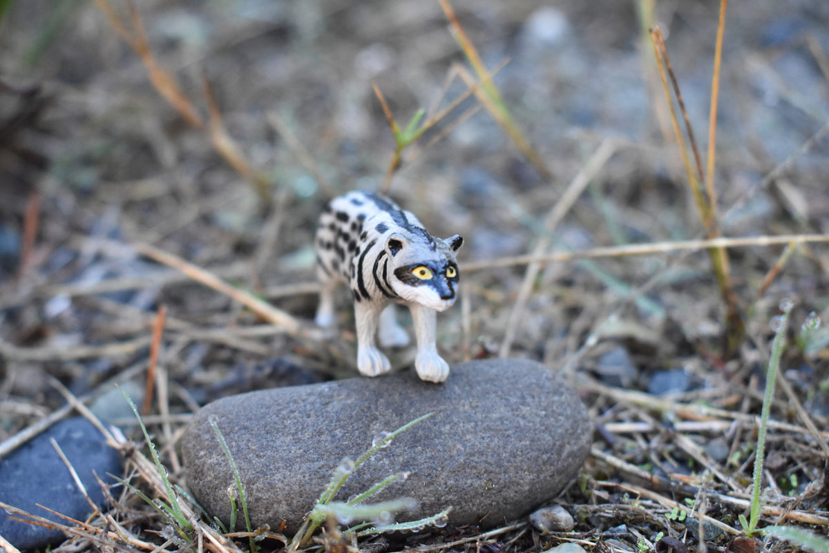African Civet Cat, Civettictis civetta, Hand Painted, Realistic, Very Nice Rubber Design, Educational, Diorama Model, Lifelike, Toy,  3 Inches.
