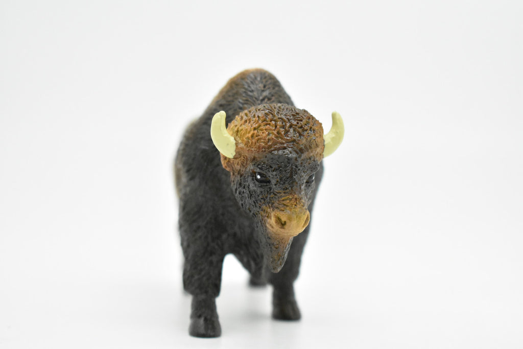 Buffalo, Bison, American buffalo, Very Nice Plastic Design, American Animal, Educational, Hand Painted, Diorama Figure, Lifelike Model, Toy, 4 1/2 inches. 
