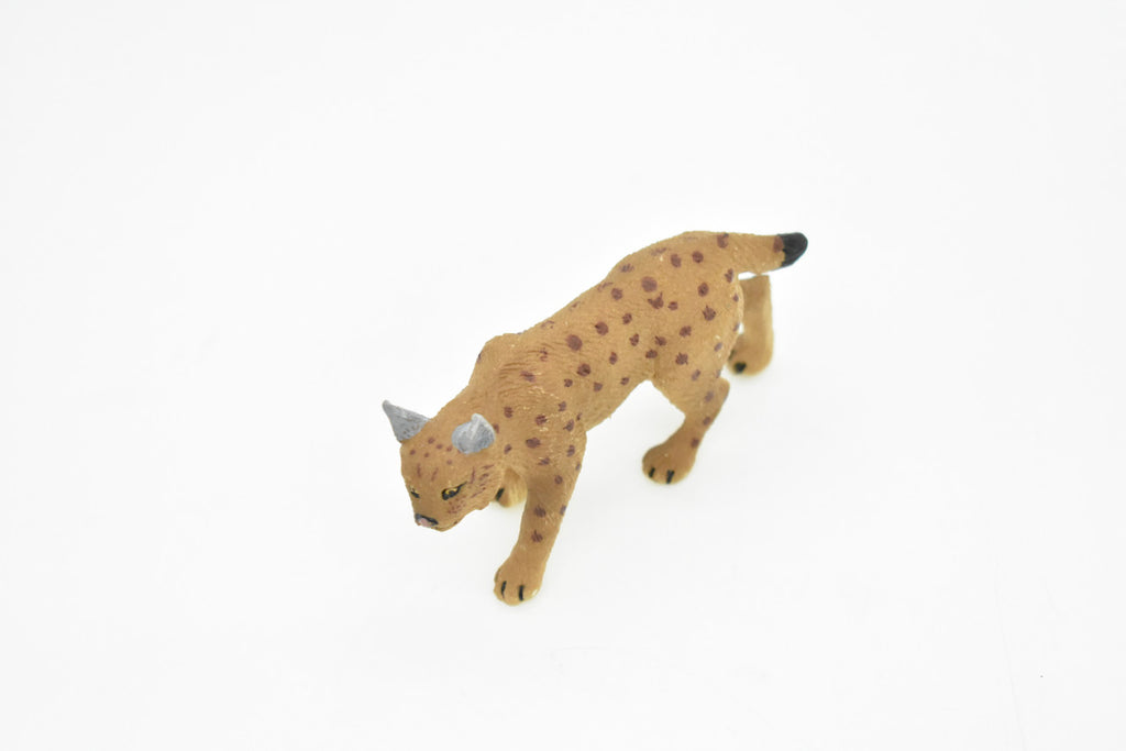 Bobcat, Lynx Rufus, Very Nice Design, Hand Painted, Educational, Rubber Animal, Realistic Toy Figure, Diorama Model, Kids, 3 Inches. 