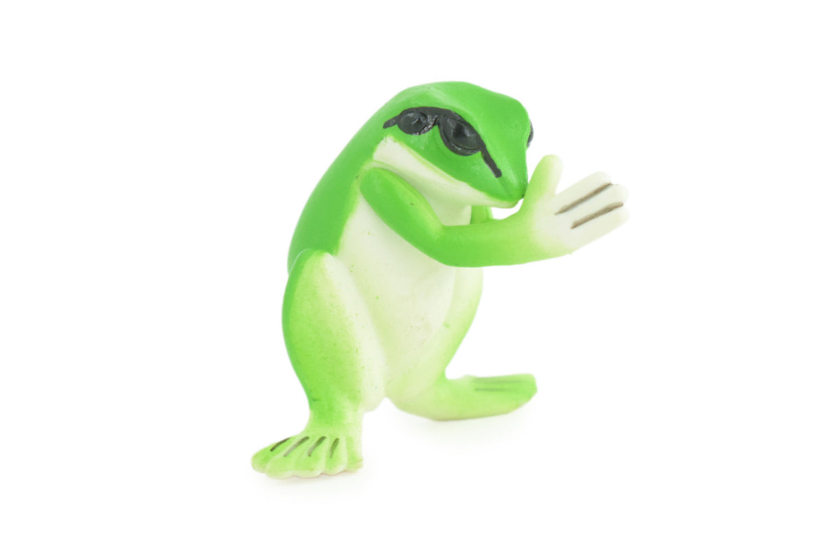 Frog Praying, Frog Showing Respect with Hands Together, Educational, Realistic, Diorama Model, Figure, Lifelike, Replica, Gift, 2 inches. CH1011 BB218