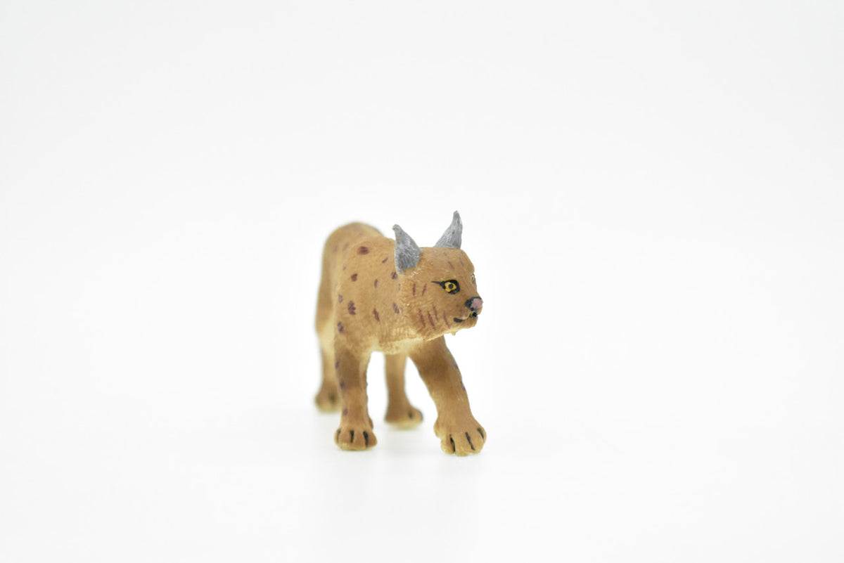 Bobcat, Lynx Rufus, Very Nice Design, Hand Painted, Educational, Rubber Animal, Realistic Toy Figure, Diorama Model, Kids, 3 Inches. 