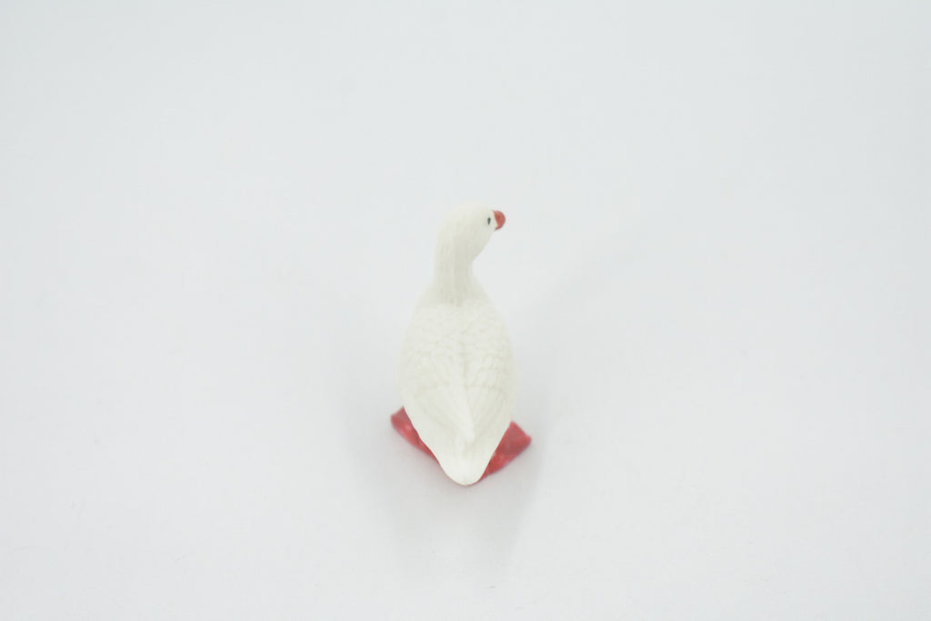 Duck, White, Pekin, Hand Painted, Rubber Bird, High Quality, Rubber, Realistic, Toy, Figure, Kids, Model, Replica, Educational, Gift,     1"    CH520 BB158
