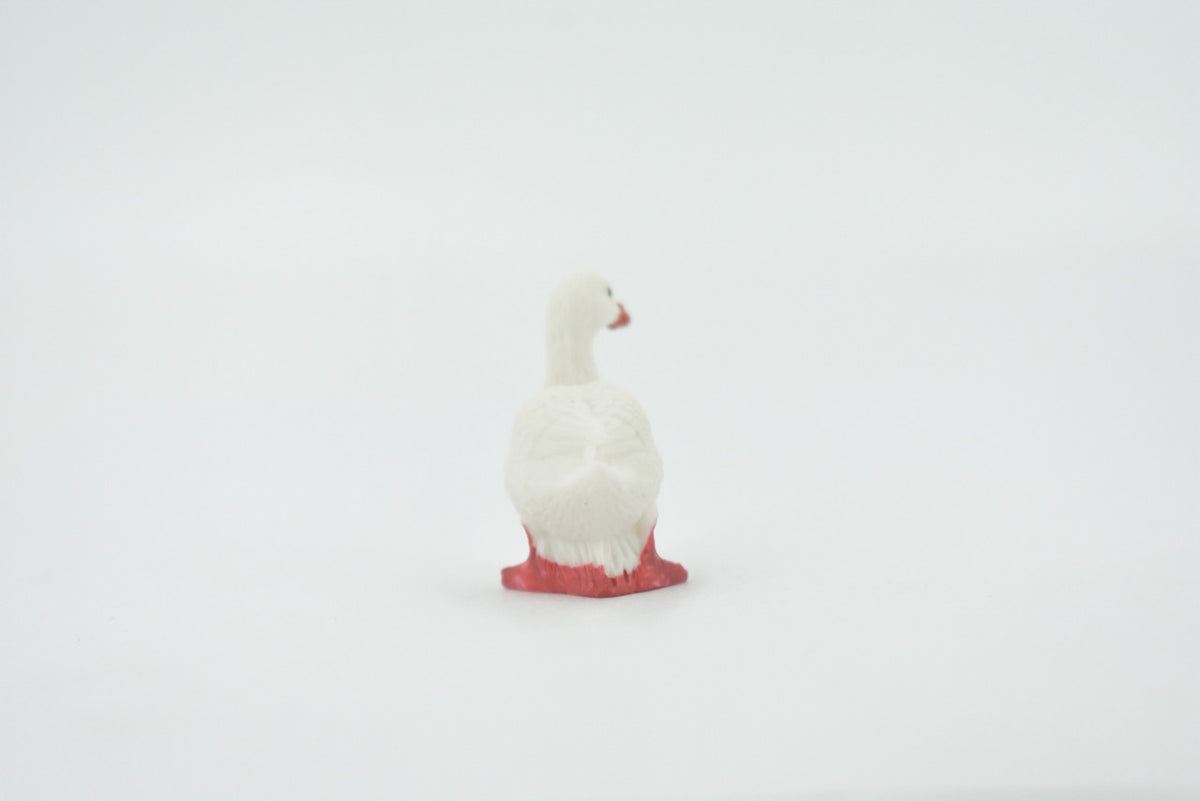 Duck, White, Pekin, Hand Painted, Rubber Bird, High Quality, Rubber, Realistic, Toy, Figure, Kids, Model, Replica, Educational, Gift,     1"    CH520 BB158