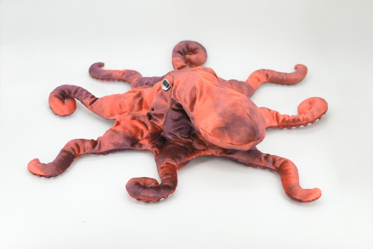 Octopus Hand Puppet, Full Body Red Octopus, Very Nice Plush Octopi, Educational, Realistic, Lifelike, Gift,    19"   FM33 B412