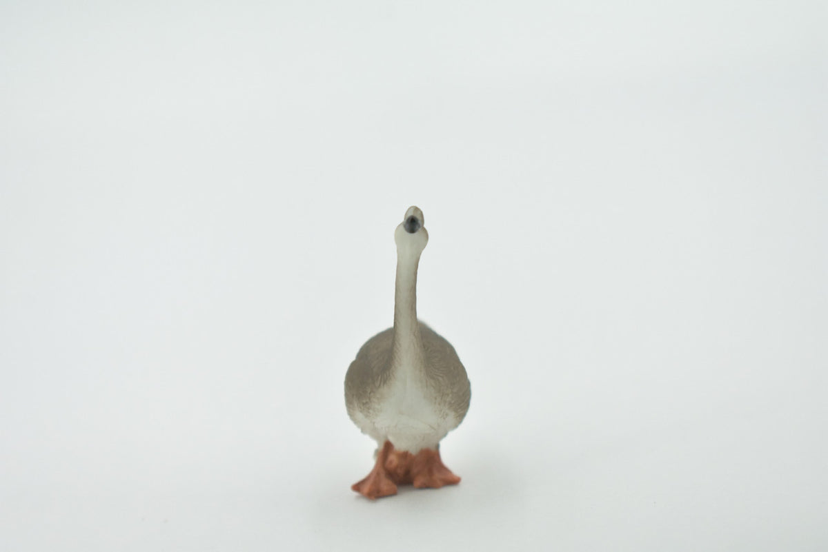 Goose, Grey Goose, Domestic, Hand Painted, Rubber Bird, High Quality Rubber, Realistic, Toy, Figure, Kids, Model, Replica, Educational, Gift,    1 3/4"    CH494 BB154