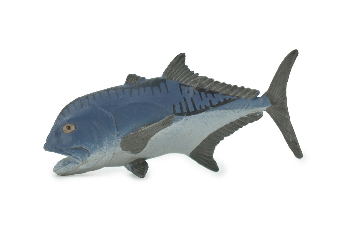 Fish, Giant Trevally, Jack family, Museum Quality, Hand Painted, Rubber fish, Educational, Realistic, Toy, Kids, Figure, Model, Educational, Gift,    3"    CH625 BB167