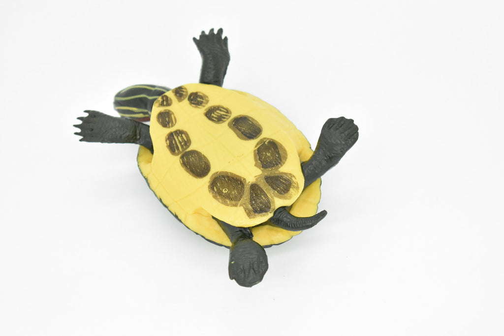 Turtle Toy, Red Eared Slider, Museum Quality Rubber Figure, Model, Educational, Animal, Hand Painted, Figurines       5"     CH122 BB97