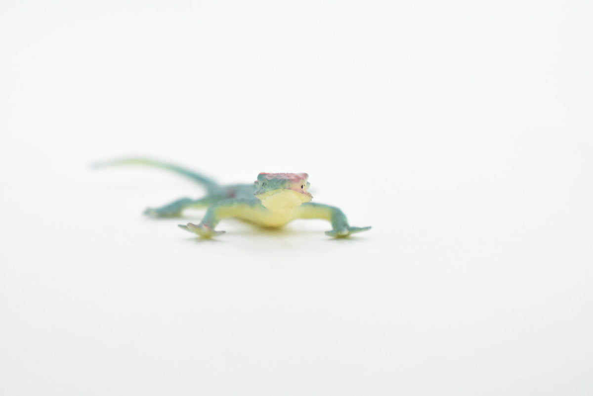 Lizard,  Blue with Red Head, Rubber Reptile Toy, Realistic Figure, Model, Replica, Kids, Educational, Gift,    3"     F6065 B380