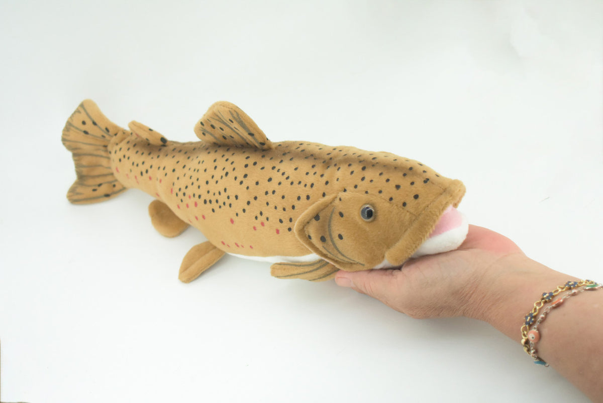 Brown Trout Plush Toy, Realistic Stuffed Animal, Soft Plush Fish, Stuffed Fish, Educational, Toy, Kids, Gift,         17"       F2416 BB53