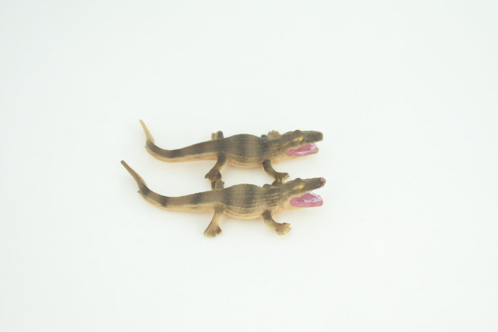 Alligator Life Cycle, 4 Piece Set, Hand Painted, Educational, High Quality Rubber Reptile, Realistic, Diorama, Figure, Toys, Kids, Gift,  4  Inches.   CH988 BB214